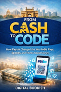 Book cover of 'From Cash to Code' with Paytm branding and cityscape background